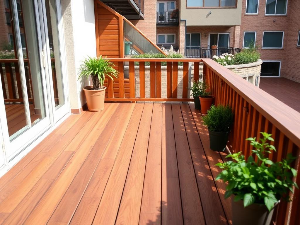 Oliën van vlonder op balkon — vlonderproject Oliën door Vlonderhoud Oliën van vlonder op balkon — vlonderproject Oliën door Vlonderhoud