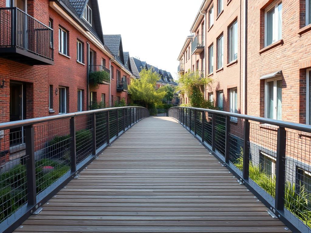 Antislip platen loopbrug bij woningen — vlonderproject antislip door Vlonderhoud