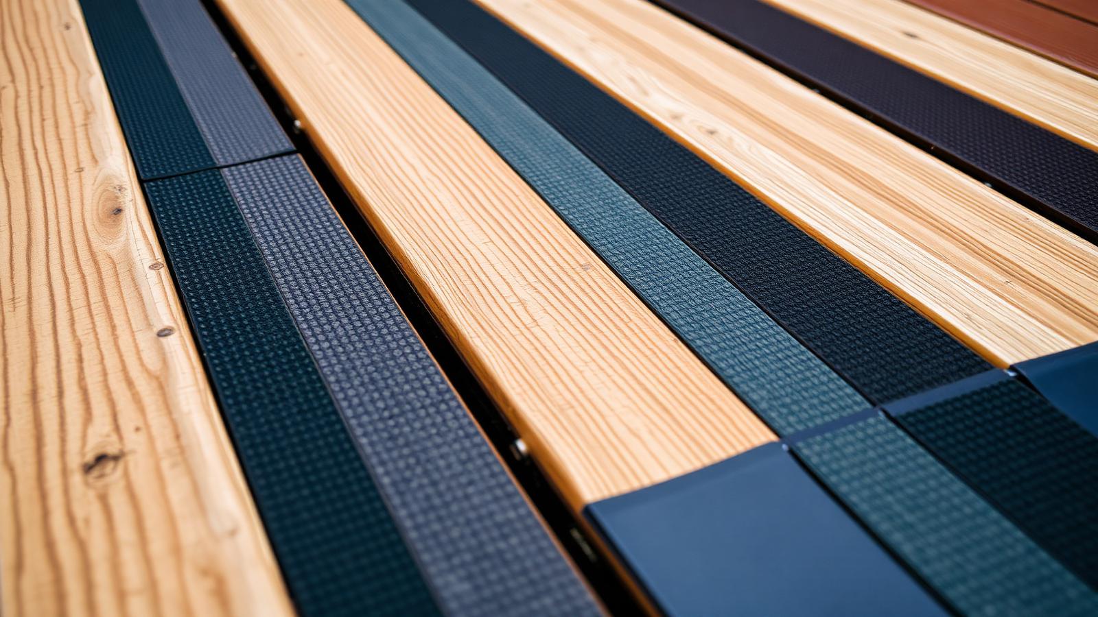 Antislip producten voor vlonders — Vlonderhoud Antislip vlonderstroken en transparante coating op houten vlonderplanken